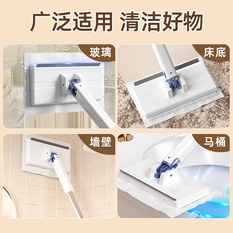 洗面巾拖把懒人夹布小拖把洗脸巾二次利用静电除尘免手洗家用厨房