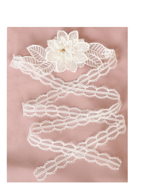 欧根纱刺绣立体花朵手绑带臂环