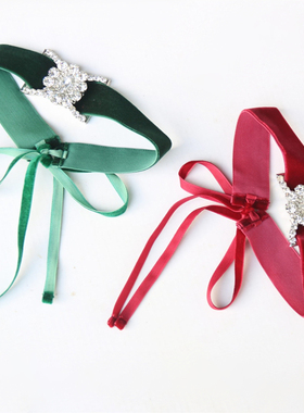 天鹅绒女式系带项圈颈带