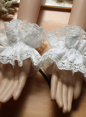 白色裙边蝴蝶结手链手袖女