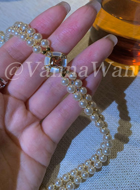 VanWan天然！焦糖布丁～天然白贝方形耳钉女26新款美拉德棕色耳饰
