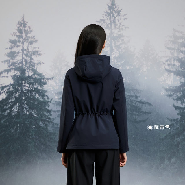 ເສື້ອກິລາ hooded jacket ທີ່ມີ zippered ນ້ໍາຫນັກເບົາຂອງແມ່ຍິງ