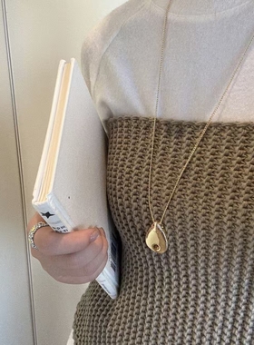 甜酷辣妹不规则金属长款项链磨砂时尚高级简约ins风网红毛衣链女