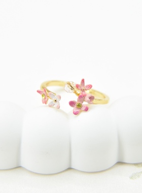 法国手工珐琅丁香花戒指