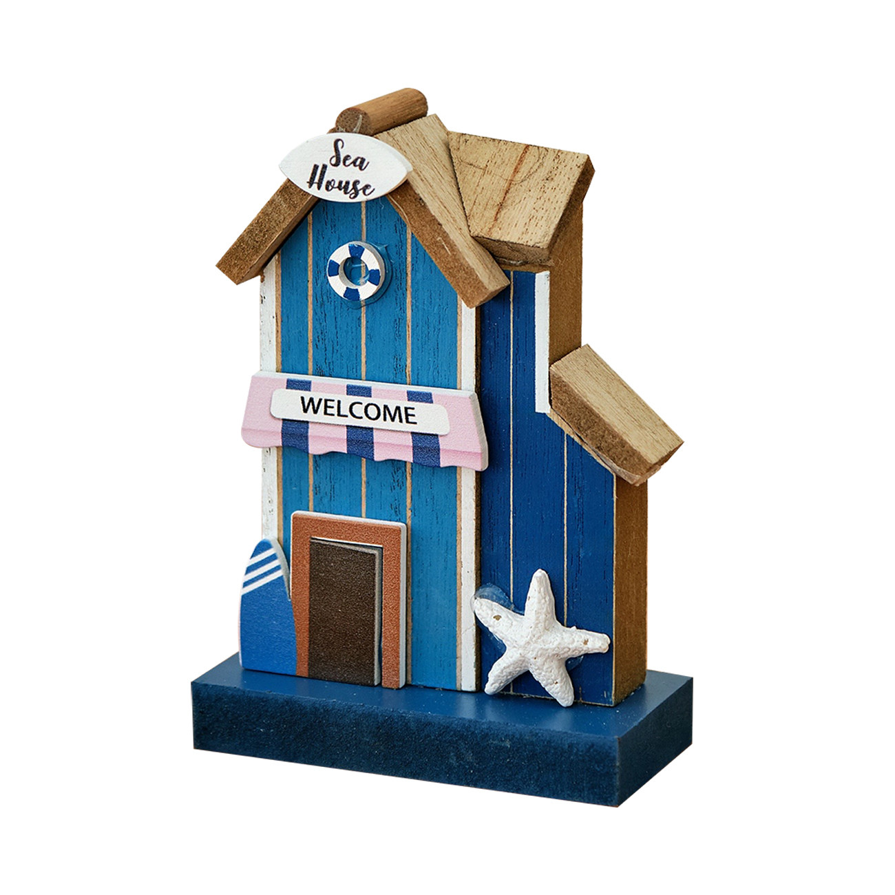 海洋风创意复古立体木质小房子家居摆件挂饰圣诞装饰咖啡店饰品,淘宝优惠券,粉丝福利购,淘宝优惠卷