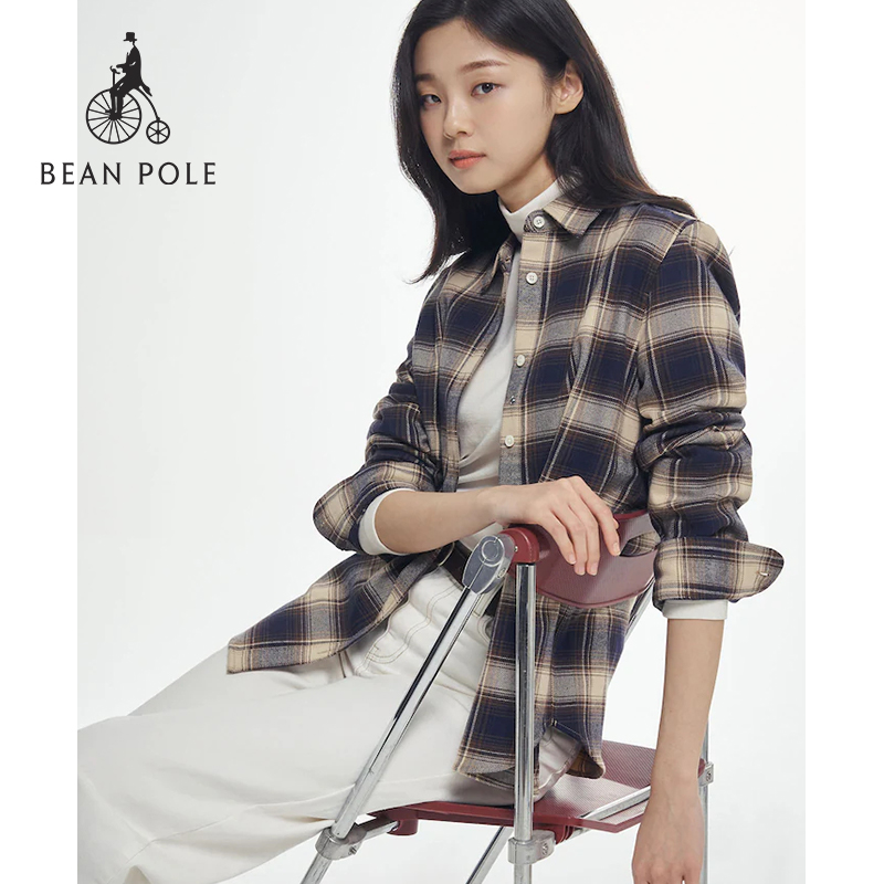 【新品】BEANPOLE滨波 2025年秋冬女士休闲随性通勤纯棉长袖衬衫 - 图0