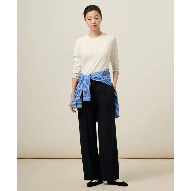 【新品】BEANPOLE滨波 春夏女士圆领简约打底内搭素色休闲长袖T恤,淘宝优惠券,粉丝福利购,淘宝优惠卷