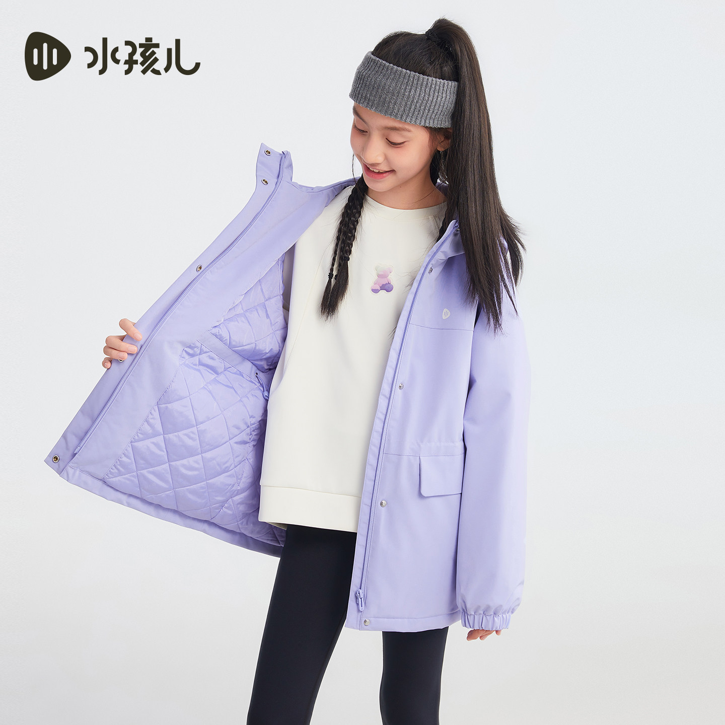 Shuihaier three-proof cotton jacket for big girls thick quilted jacket