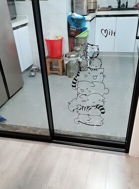 可爱小猫咪宠物店贴纸背景装饰
