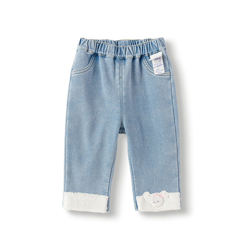 巴拉巴拉婴儿牛仔裤女童宝宝加绒直筒裤儿童裤子2025冬装新款童装,淘宝优惠券,粉丝福利购,淘宝优惠卷