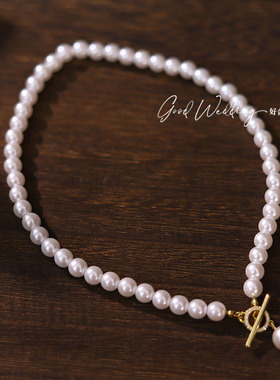 新款珍珠简约项链礼服宴会颈链