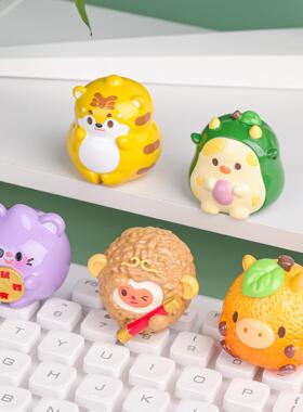 创意果十二生肖摆件萌粒卡通仔公桌水装饰面品儿童礼BJ0188物景区