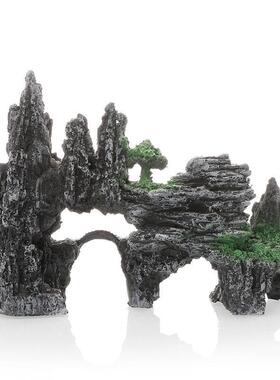 水用品缸造族景水族装饰树脂工箱艺品鱼假山仿真假山552石鱼缸摆