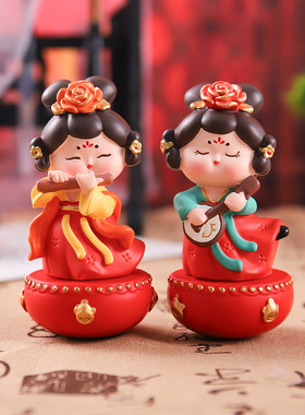 唐仕女唐宫赋大号不倒翁古风摆件