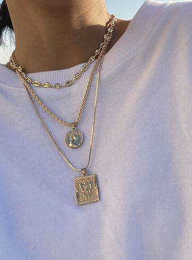 3条可单戴多层项链个性小众人像