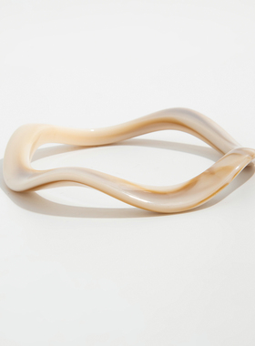 不规则圆形波浪树脂手镯女 2025夏新潮时尚小众设计网红ins风手环