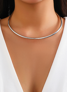 时尚简约金属C形锁骨项圈
