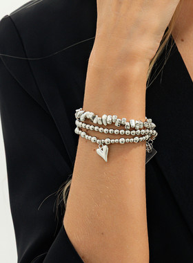 2件套异形CCB手链项链套装 欧美2026夏季新潮嘻哈个性叠戴饰品酷