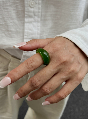 不规则晕染树脂戒指女 2025冬季新潮时尚个性网红ins风旅拍指环酷