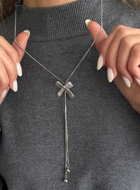 金属蝴蝶结蛇骨链项链女2026夏季新潮性感甜美时尚网红写真锁骨链