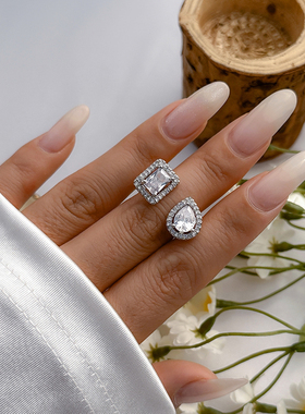 小众设计轻奢镶钻戒指