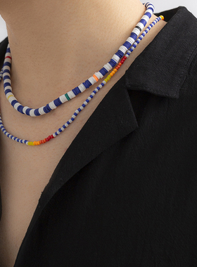 2件套软陶米珠项链套装