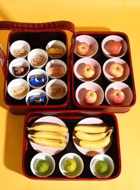 京竹艺玉藤竹篮送餐篮食盒包邮