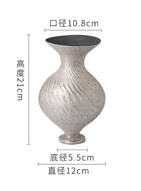 大丹侘寂风陶瓷花瓶摆件客厅插花高级感民宿酒店样板间软装饰品