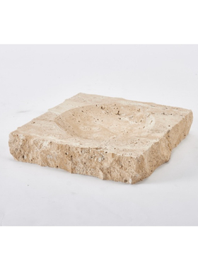 侘寂餐桌书房洞石托盘民宿软装饰品酒店售楼部艺术品茶几客厅摆件