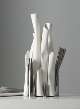 现代极简样板间抽象花瓶陶瓷
