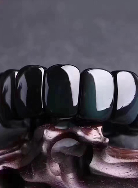 天然精工黑曜石百搭女士水晶手串