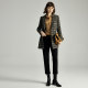 Retro and elegant houndstooth mid-length coat