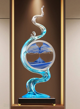 酒柜装饰品办公室装饰摆件轻奢高档客厅电视柜流沙画高级风生水起