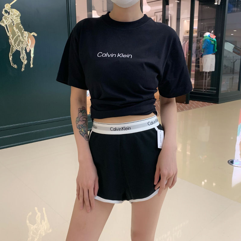 北美代购CK Calvin Klein女热裤瑜伽健身家居圈棉运动短裤真理裤-图2