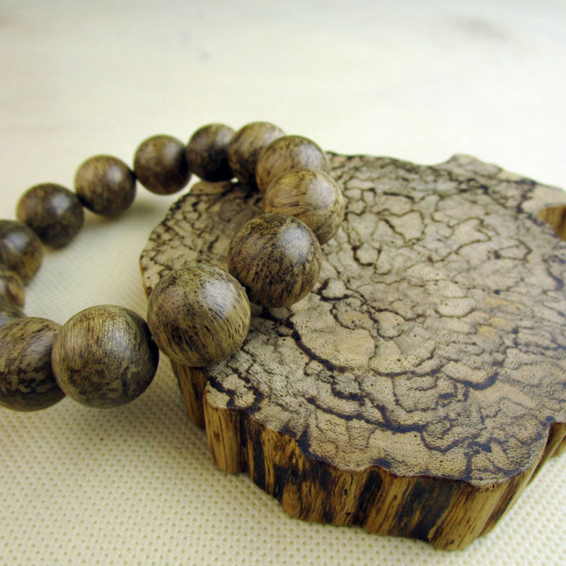 柬埔寨沉香佛珠瘿瘤纹雀斑沉手链 木檀世家佛珠/念珠