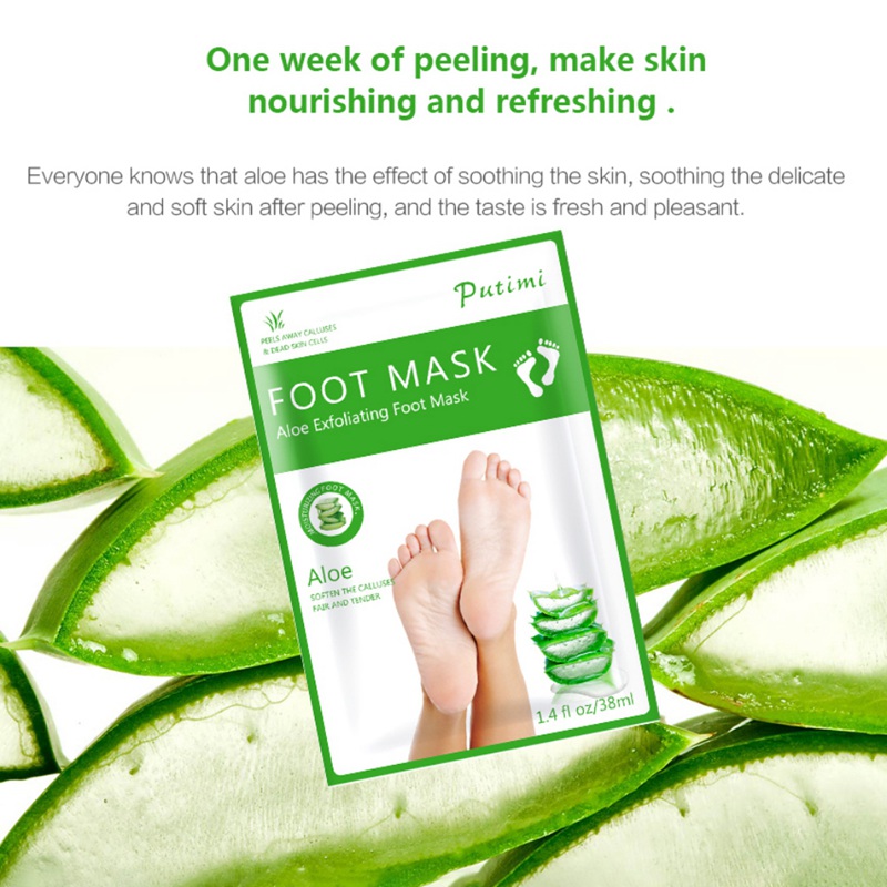 Aloe vera Foot Mask Peel Exfoliating芦荟足膜去祛死皮角质男女 - 图2