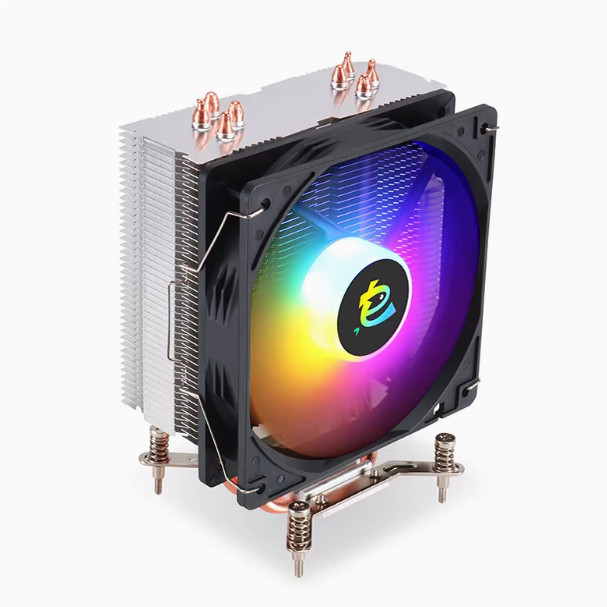 Five-color fish K400 CPU radiator desktop computer down-pressure four-copper tube air-cooled RGB temperature-controlled fan multi-platform