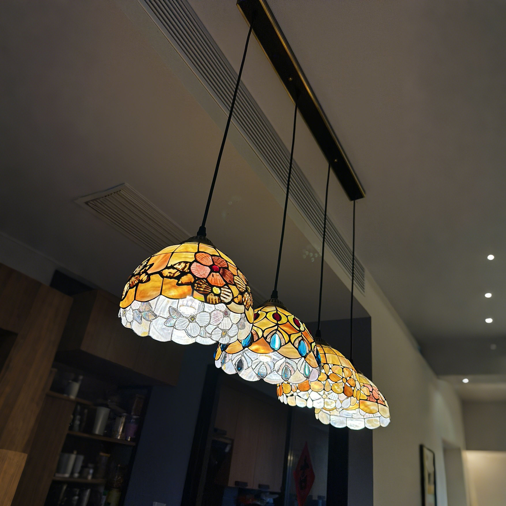 全铜美式复古田园贝壳led餐厅吊灯ins北欧式地中海创意吧台灯饰,淘宝优惠券,粉丝福利购,淘宝优惠卷