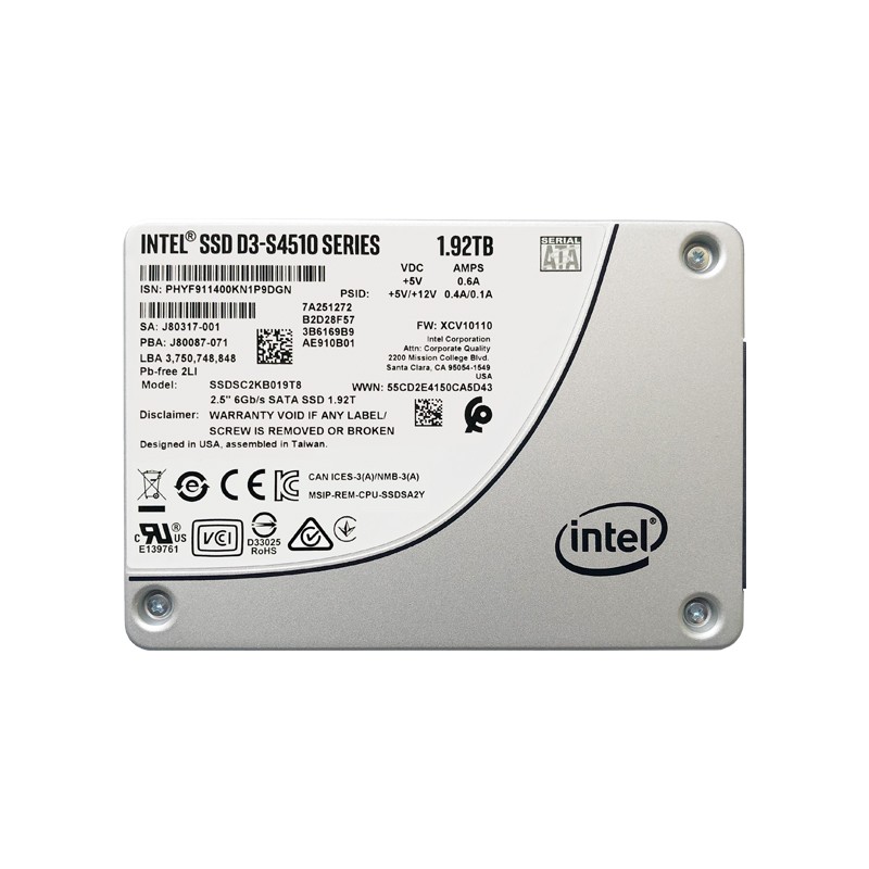 英特尔固态硬盘S4510 480G 960G 1.92T 3.84Tsata企业级服务器SSD - 图3