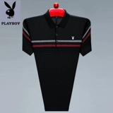 Playboy, летняя шелковая тонкая футболка, для среднего возраста, свободный крой