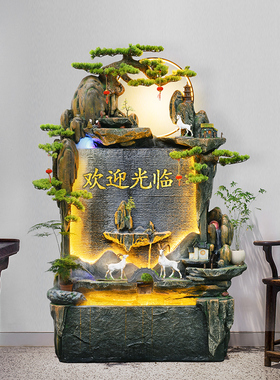 室内落地假山流水鱼缸客厅茶室会所办公室门面大堂餐厅摆件装饰品