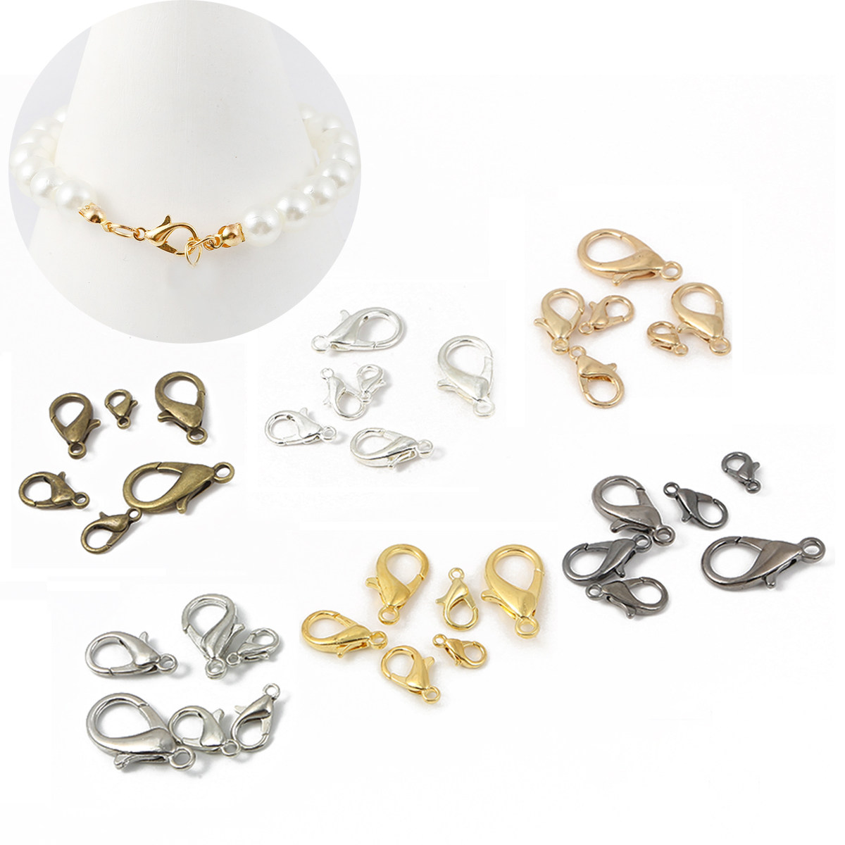 合金保色龙虾扣珍珠连接扣接头收尾扣子 diy手链项链扣头材料配件,淘宝优惠券,粉丝福利购,淘宝优惠卷