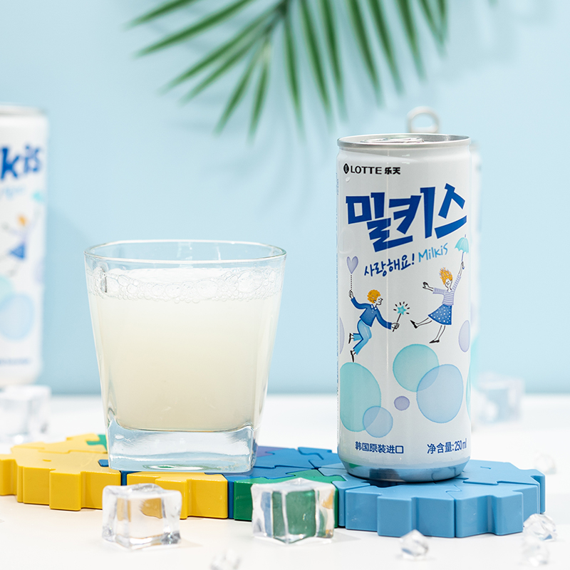 乐天韩国进口乐天原味牛奶苏打水 250ML*6瓶碳酸饮料-图0
