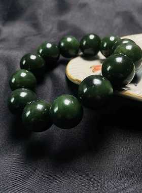 老料菠菜绿碧玉手串手链