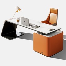 Italian Extreme Minimalist Rock Plate Desk Book House Modern Minima Home L Type Computer Desk Bookcase All-light Lavish Desk