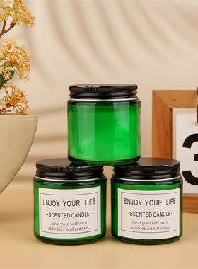 香薰蜡烛室内摆件伴手礼盒玻璃家用香氛杯罐无烟家居香薰装饰摆件