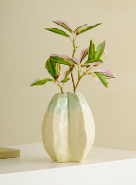 杨桃造型陶瓷花瓶客厅插花摆件家居装饰小众设计感水培器皿