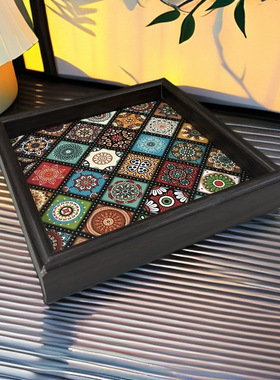 波西米亚风托盘饰品手串收纳客厅玄关钥匙杂