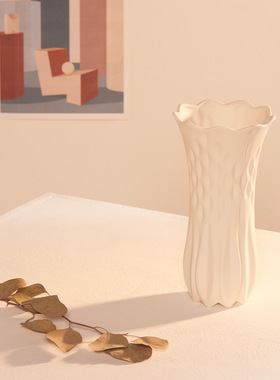 ins白色北欧陶瓷干花花瓶家居客厅水培装饰摆件插花现代简约