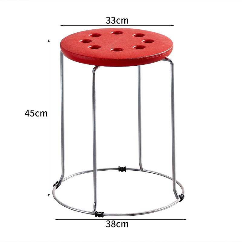 塑料圆凳子家用简约时尚高圆凳加厚钢筋凳套凳餐桌凳板凳子特价-图3